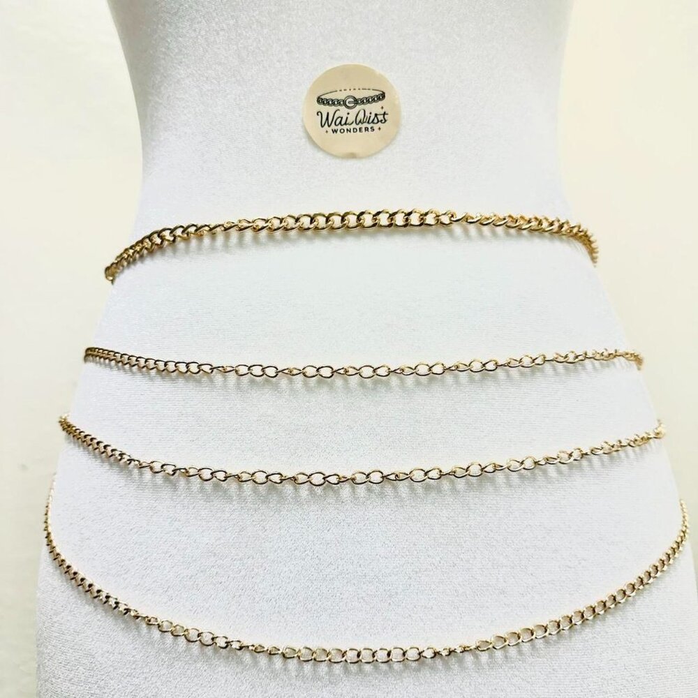 Plus size Gold chain belt accessories